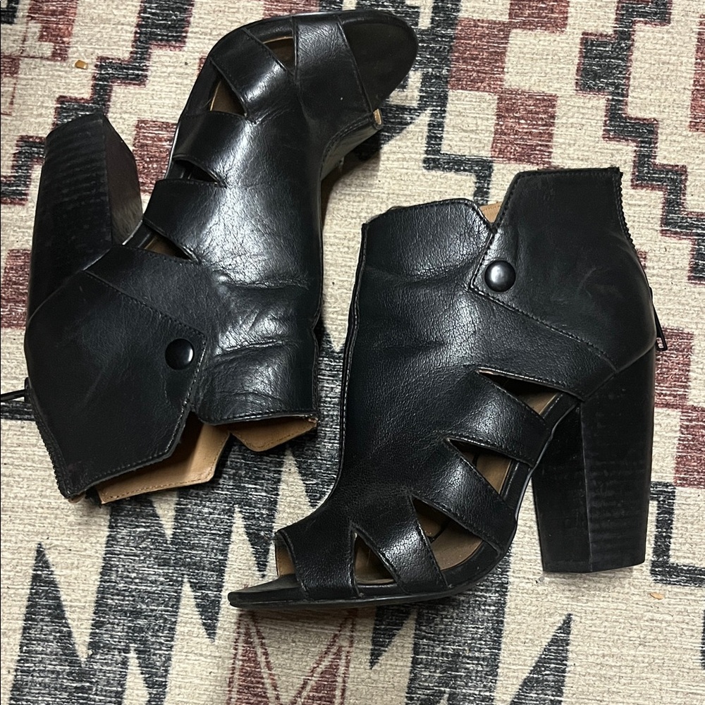 Kelsi Dagger Black Heeled Boots